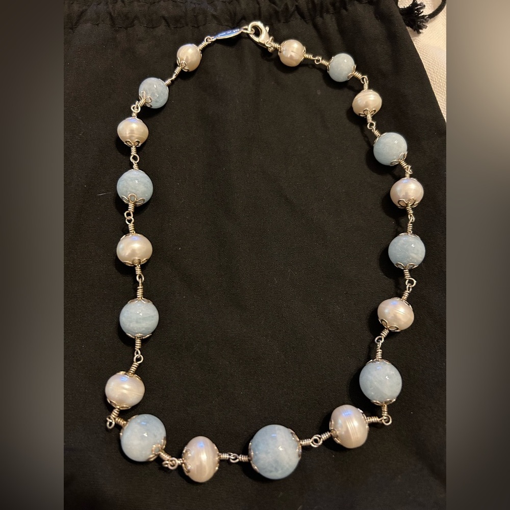 Aquamarine Cabachon Necklace